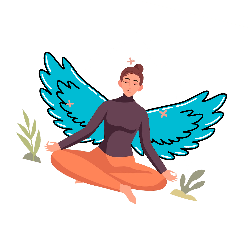 Wings meditation girl